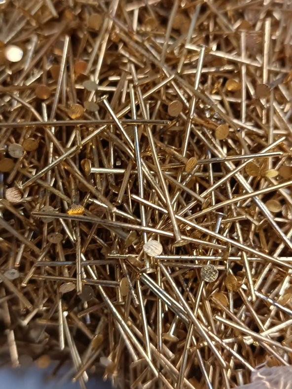 Nikel Kaplama Düz Takı Çivisi Sarı 1Kg 30mm - 3