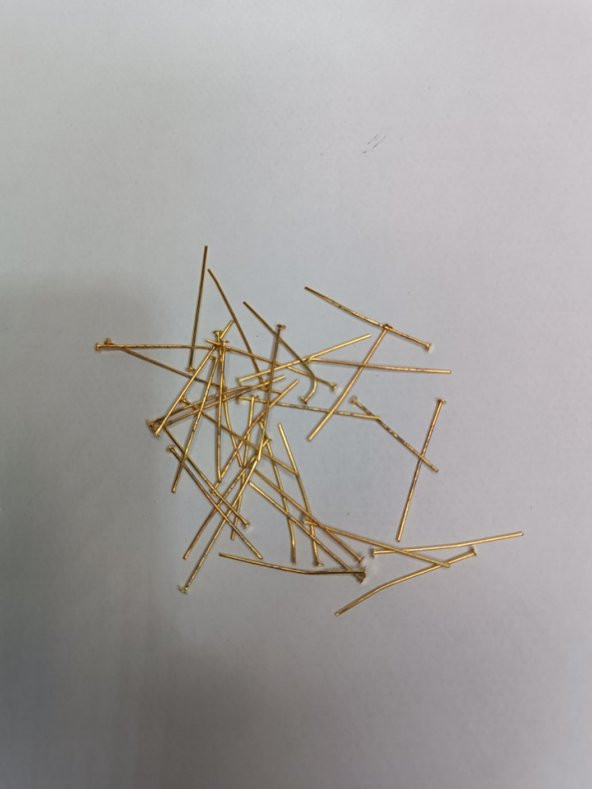 Nikel Kaplama Düz Takı Çivisi Sarı 1Kg 35mm - 2
