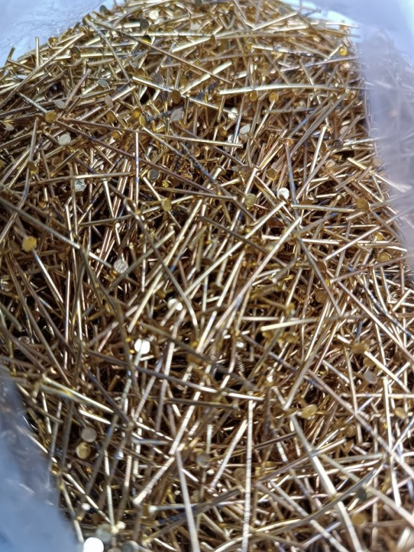 Nikel Kaplama Düz Takı Çivisi Sarı 1Kg 35mm - 3