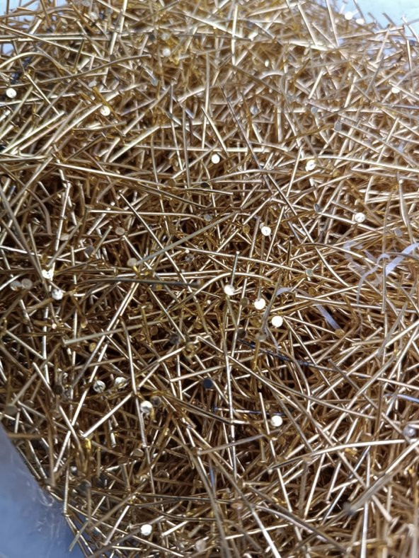 Nikel Kaplama Düz Takı Çivisi Sarı 1Kg 50mm - 3