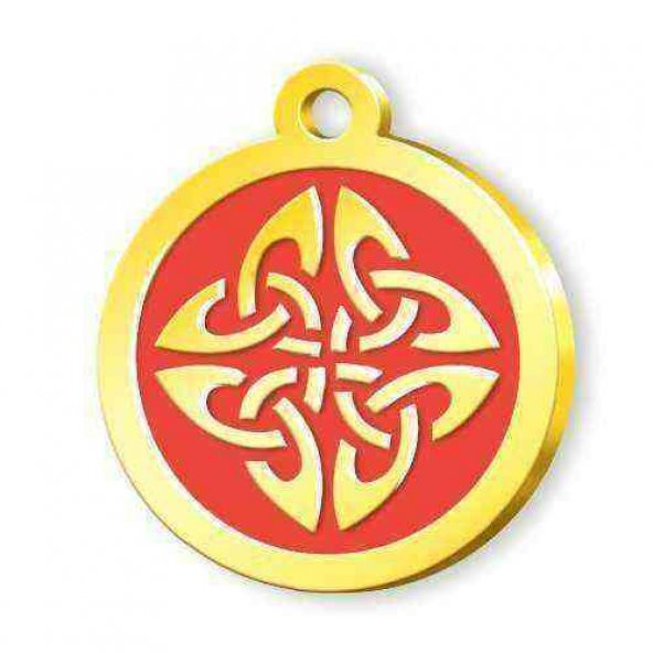 Altın Kaplama Mistik Künye - Kırmızı ürün görseli 1