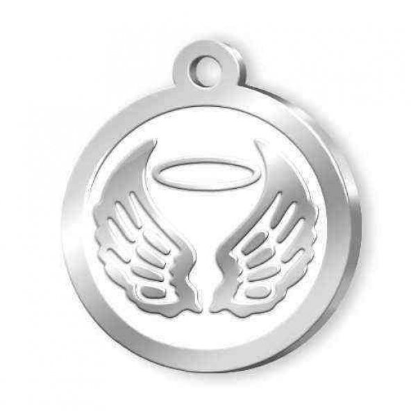 Altın Kaplama Melek Künye - Beyaz ürün görseli 1