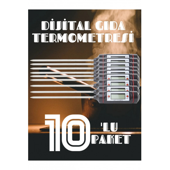 10 Adet Siyah Renk Dijital Gıda Yemek Termometresi Yemek Isı Ölçer SiyahYemek A01 10 ADET - 4