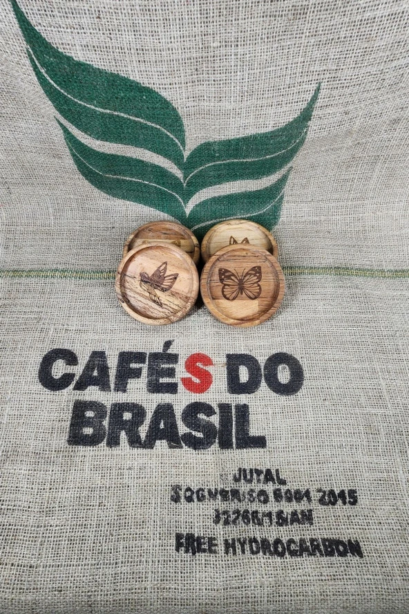 Ahşap Fincan Ve Bardak Altlığı 6lı Kahve Altı - 2