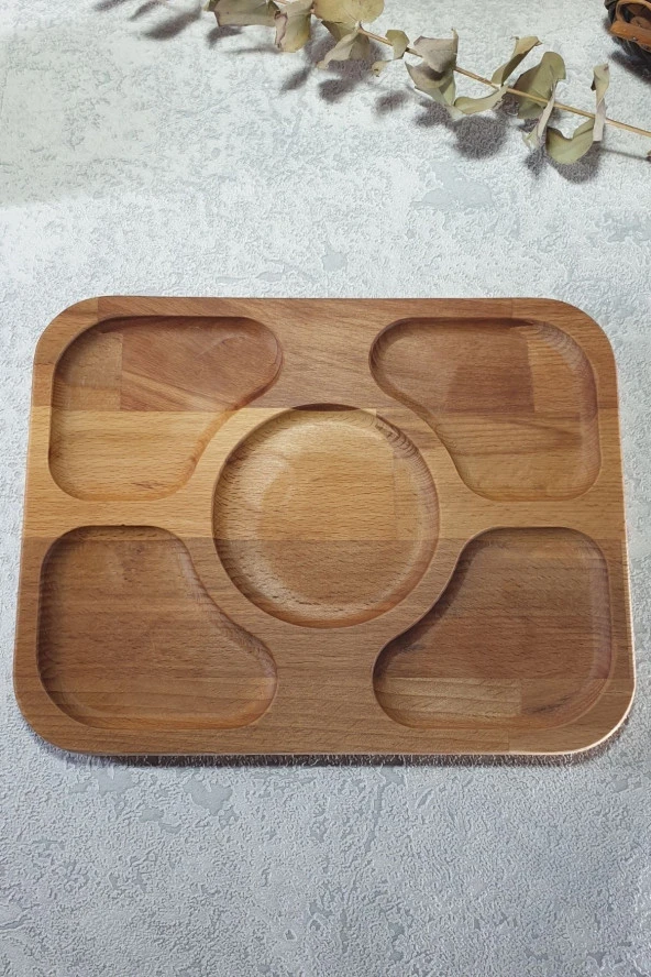 Ahşap Kayın Çerezlik-kahvaltılık Ve Servis- Sunum Tabağı Kz10081 - 2