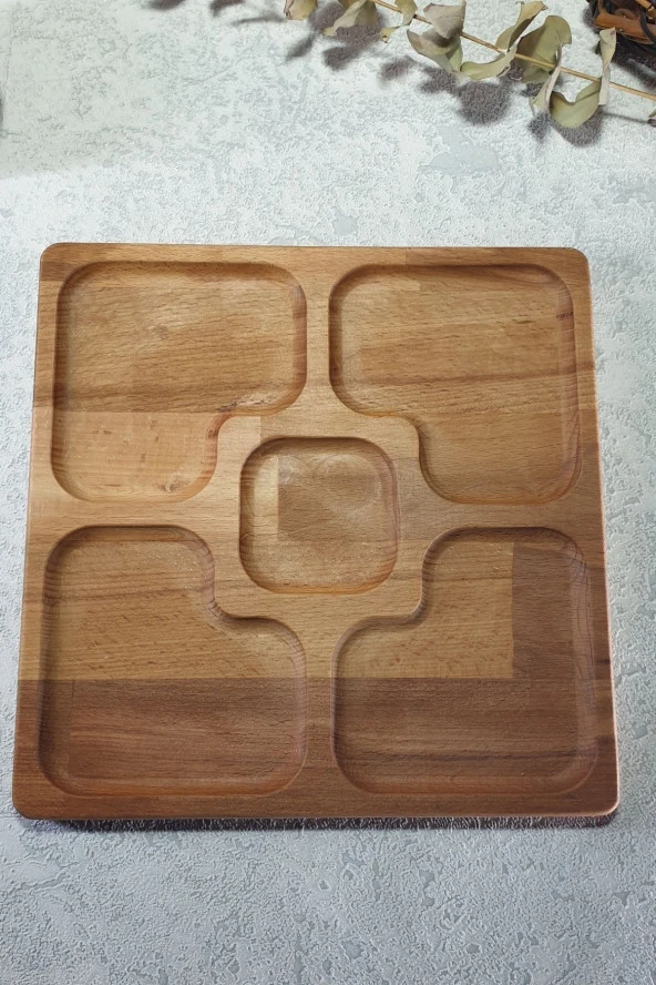 Ahşap Kayın Çerezlik-kahvaltılık Ve Servis- Sunum Tabağı Kz10087 - 2