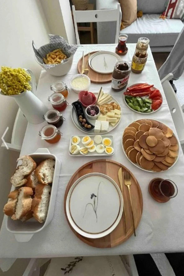 Masif Kayın Ahşap Büyük Boy Sunum Tabağı 30 Cm Dekoratif - 3