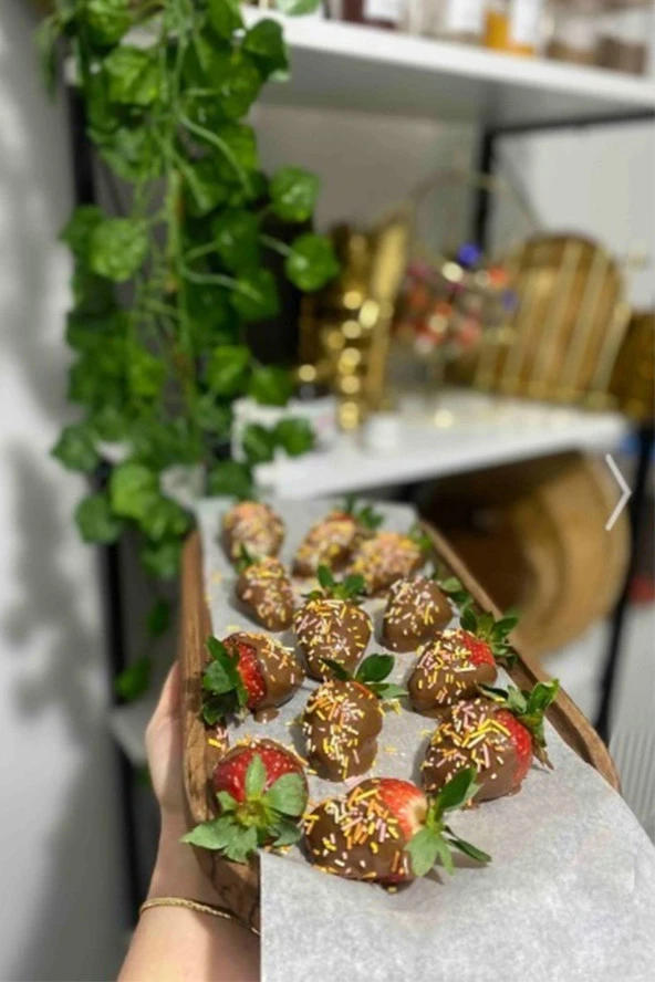 Ahşap Servis Sunum Tahtası Dekoratif Tabak Büyük Boy 37 Cm - 3