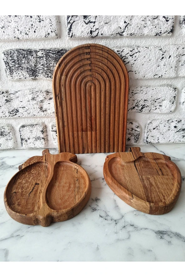 Sunum Servis Tabağı 3 Parça Dekoratif Tabak Çerezlik - 2