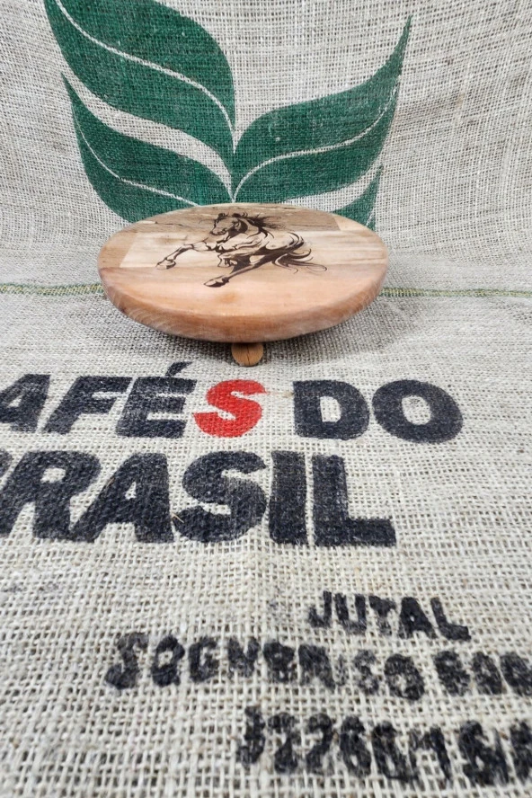 Doğal Ahşap Dekoratif Mini Ayaklı Sofra Sunumluk - 3