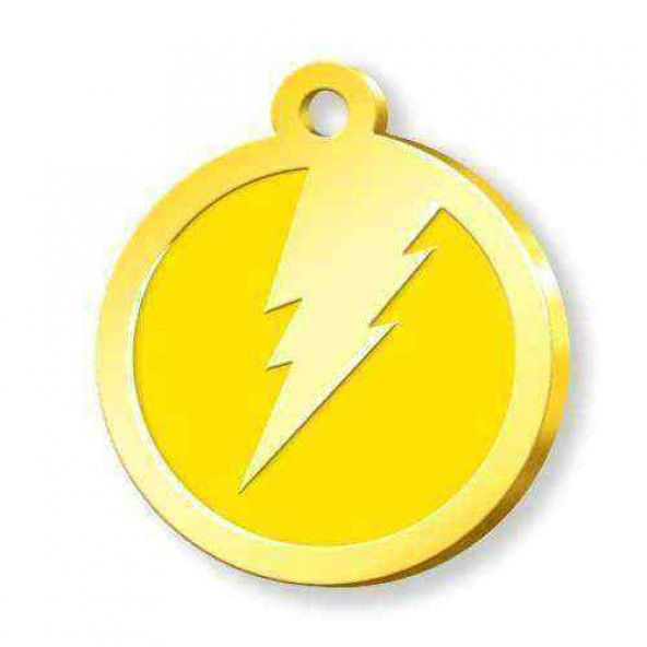 Altın Kaplama Şimşekli Künye - Sarı ürün görseli 1