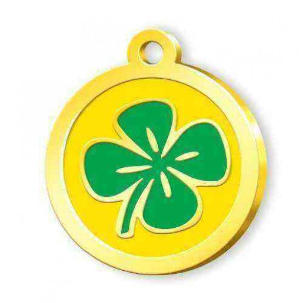 Altın Kaplama Yoncalı Künye - Sarı ürün görseli 1