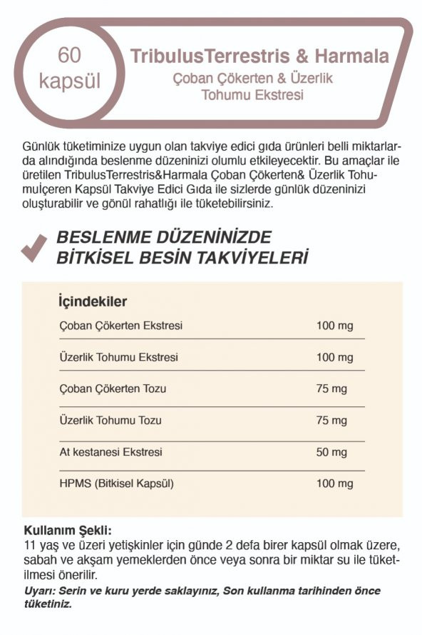 Tribulus Terrestris Çoban Çökerten &Üzerlik Tohumu Ekstresi - 4