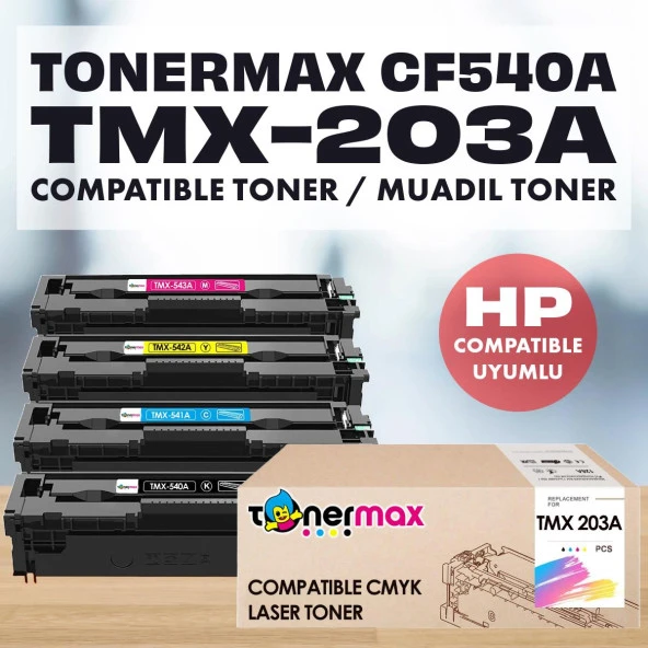HP 203A CF540A / HP Color LaserJet M280nw Muadil Toner Takım
