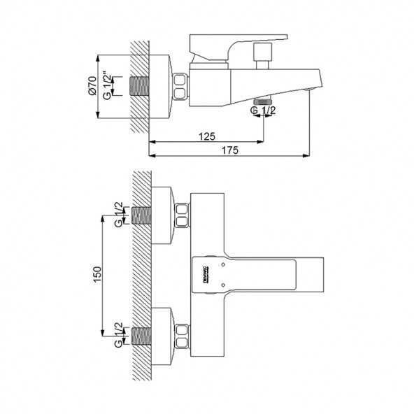941511W Newarc Aqua Beyaz Banyo Bataryası - 2