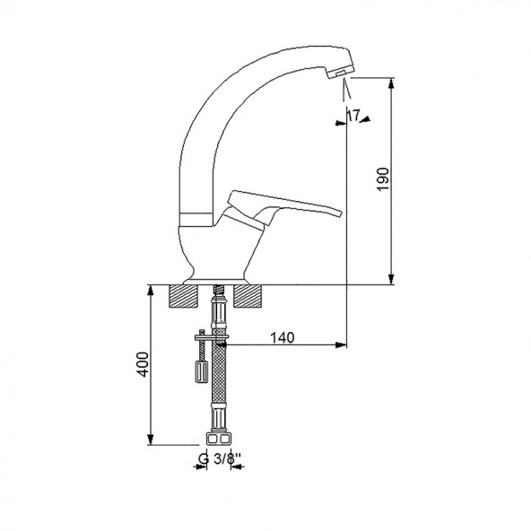 142731K Newarc Smart Kısa Borulu Evye Bataryası Krom - 2