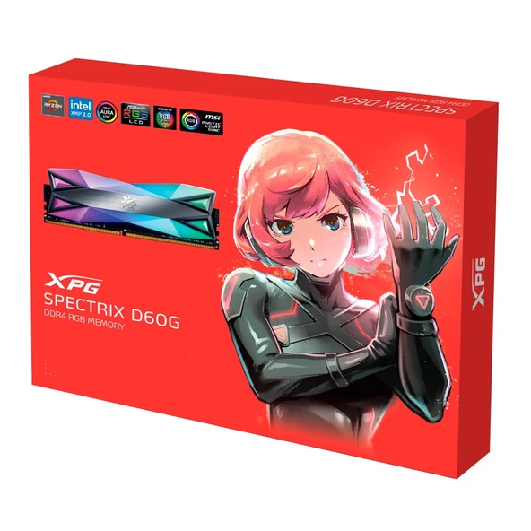 XPG Spectrix D60 16GB (8X2) RGB DDR4 4133Mhz CL19 1.4V AX4U41338G19J-DT60 Dual Kit Ram - 7