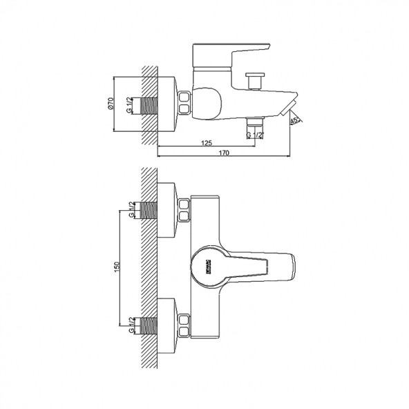 891511 Newarc Energy Banyo Bataryası Krom - 2