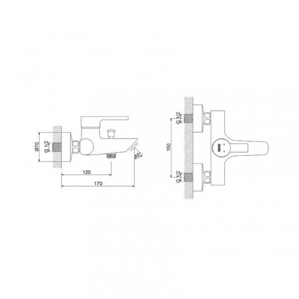 832511 Newarc Premium Krom Banyo Bataryası - 2