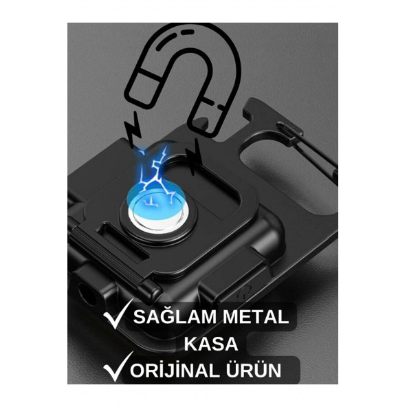 4 Adet Led Anahtarlıklı Metal Kasa El Feneri Usbli Şarj Edilebilir Cep Boy Cob 800mah fw-14-4ad A11 4 ADET - 2