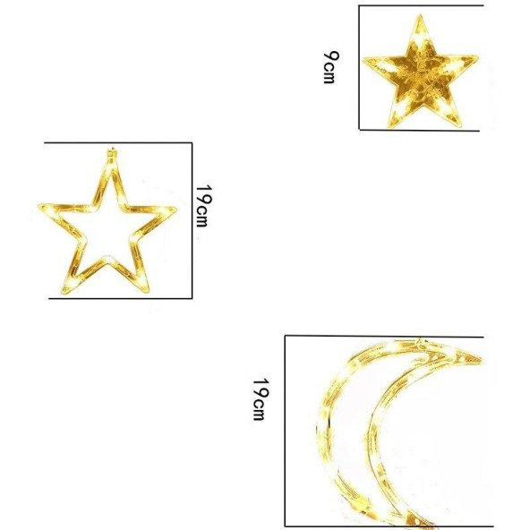Solar Güneş Enerjili 8 Modlu 5 Metre Ay Yıldızlı Bahçe Aydınlatma - 4