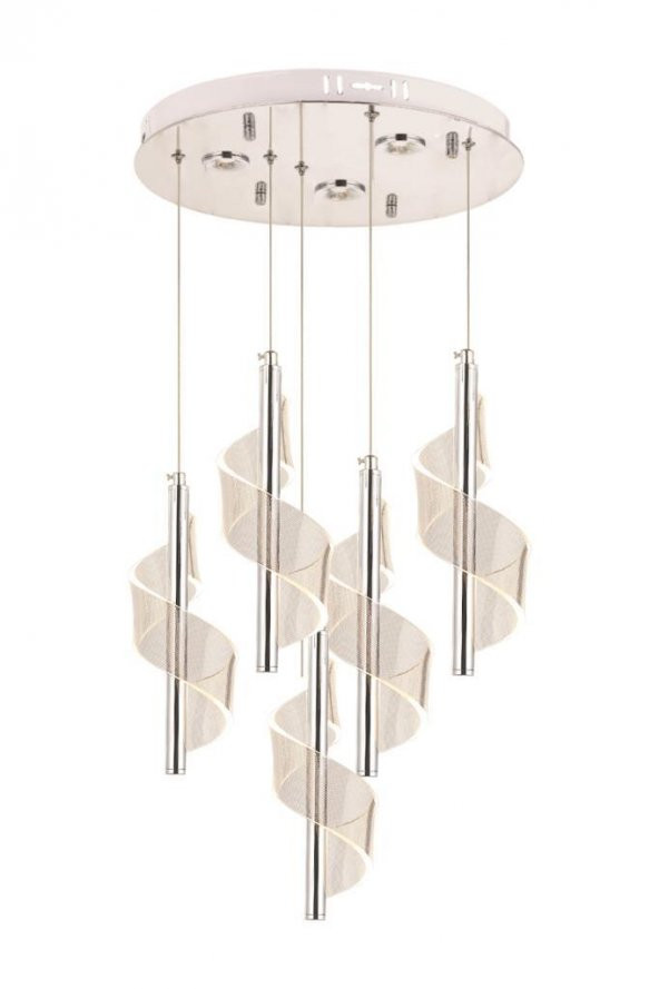 Eray Aydınlatma P7077-4+1 5Li Krom Sarkıt Led Avize ürün görseli 1