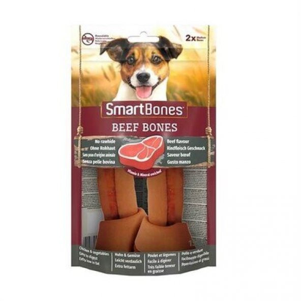 Smartbones Sığır Etli Medium Düğüm Kemik Köpek Ödülü 158 G