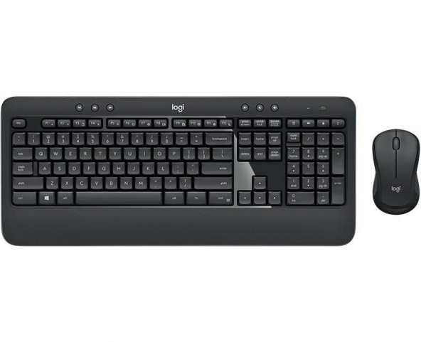 Logitech MK540 Kablosuz Klavye ve Mouse Seti, Unifying USB Alıcı, 10 m Kullanım Mesafesi, Sıvı Dökülmesine Dayanıklı, Ayarlanabilir Yükseklik, Siyah