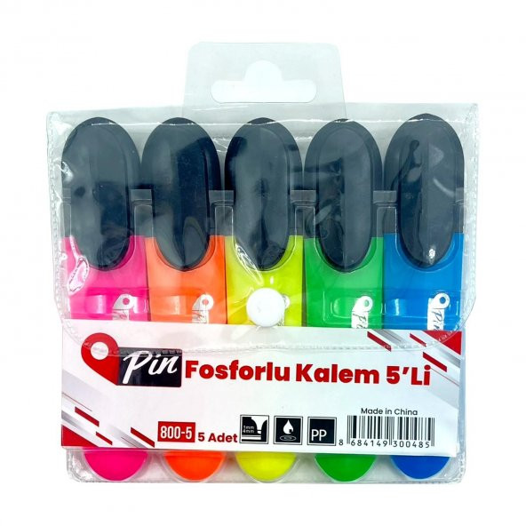 Pin Fosforlu Kalem 800 5 Renk Set Blisterli 800-5 ürün görseli