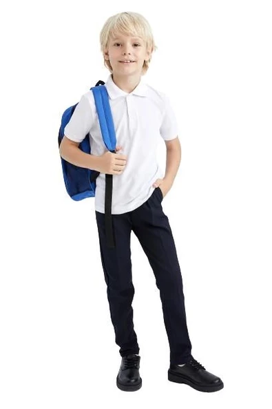 Beli Ribanalı Lastikli Okul Pantolonu - Garson Boy - 2