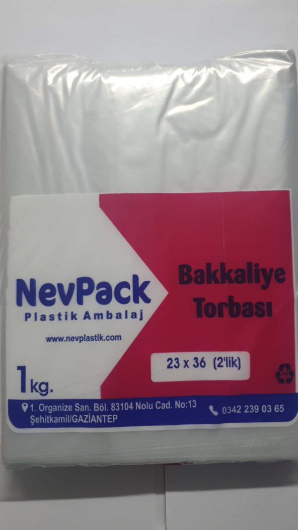 NEVPACK BAKKALİYE TORBASI 2LİK 23*36 CM 1 KG - 1
