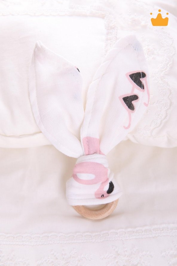 Babyhola Ahşap Halkalı Müslin Diş Kaşıyıcı 546 - 2