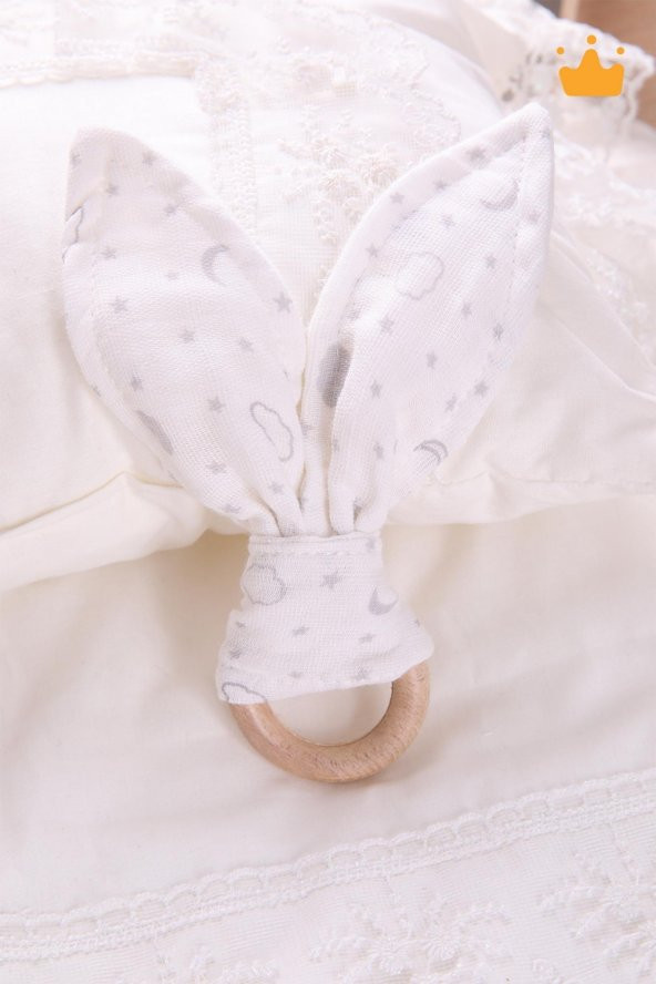 Babyhola Ahşap Halkalı Müslin Diş Kaşıyıcı 546 - 7