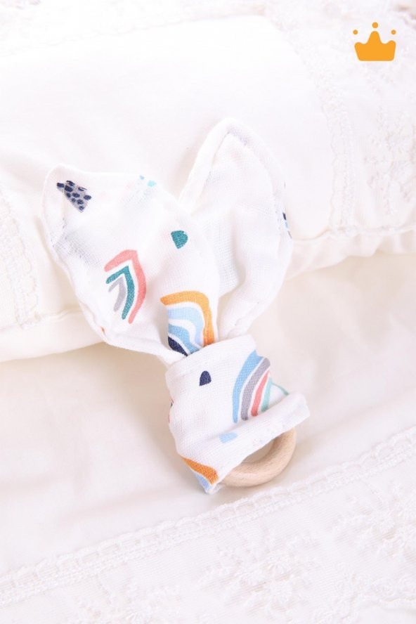 Babyhola Ahşap Halkalı Müslin Diş Kaşıyıcı 546 - 8