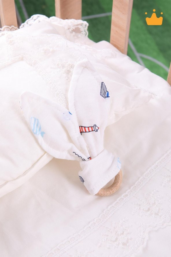 Babyhola Ahşap Halkalı Müslin Diş Kaşıyıcı 546 - 11