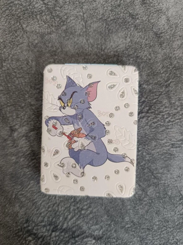 Cep Ayna Makyaj Çanta Seyehat Taşınabilir Tom Ve Jerry Ayna Kozmetik