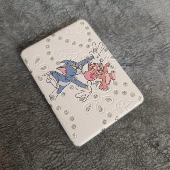 Cep Ayna Makyaj Çanta Seyehat Taşınabilir Tom Ve Jerry Ayna Kozmetik - 2