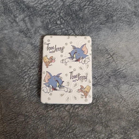 Cep Ayna Makyaj Çanta Seyehat Taşınabilir Tom Ve Jerry Ayna Kozmetik - 4