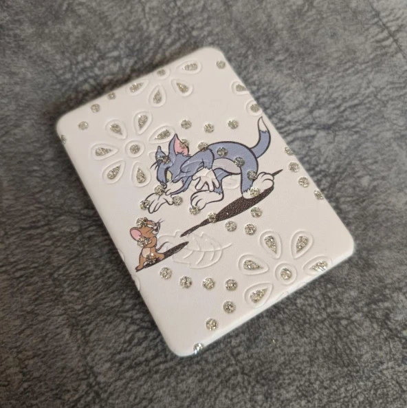 Cep Ayna Makyaj Çanta Seyehat Taşınabilir Tom Ve Jerry Ayna Kozmetik - 5