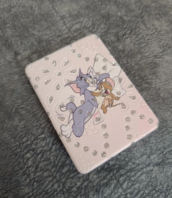 Cep Ayna Makyaj Çanta Seyehat Taşınabilir Tom Ve Jerry Ayna Kozmetik - 6