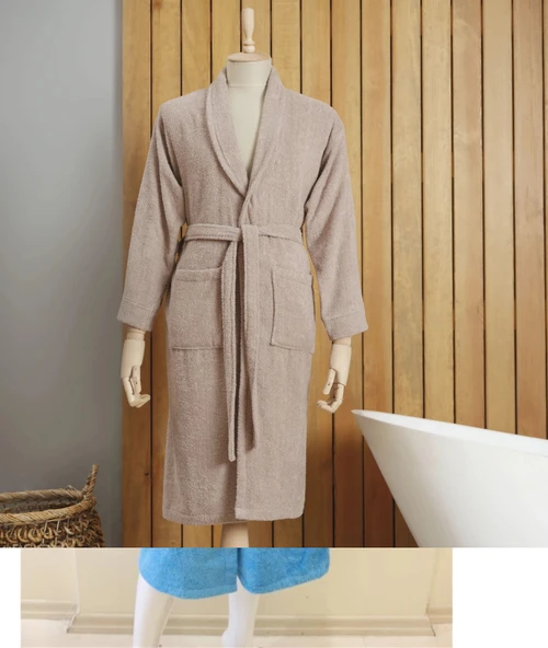 Evteks /Favorita Tovel Pamuk Dokuma Bornoz s/m l Bej