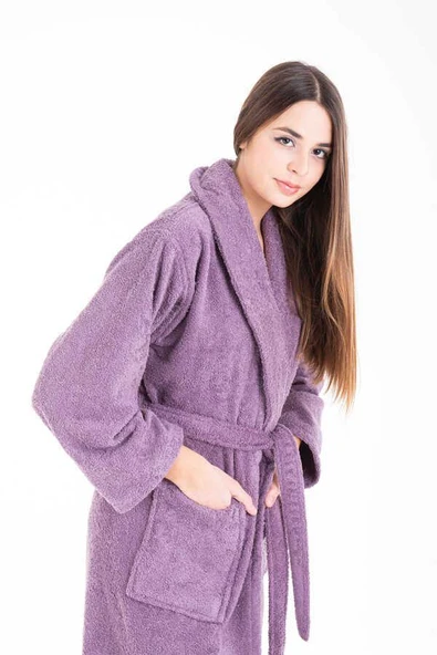 Evteks Pamuk Dokuma Bornoz s/m Mor