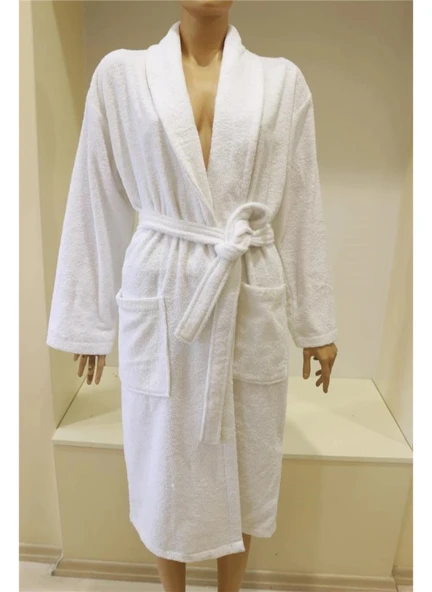 Evteks Pamuk Dokuma Bornoz s/m beyaz