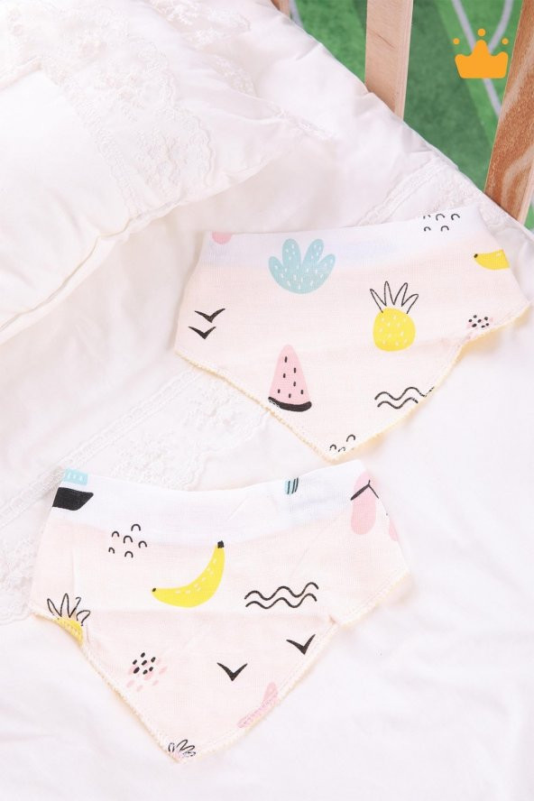 Babyhola Müslin Önlük 2'li ve Ahşap Halkalı Müslin Diş Kaşıyıcı Set 547 - 2