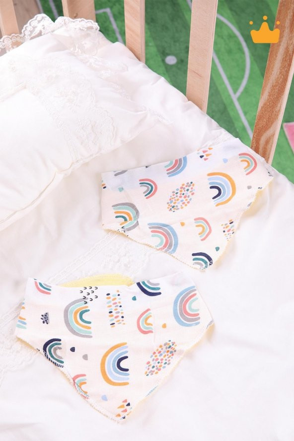 Babyhola Müslin Önlük 2'li ve Ahşap Halkalı Müslin Diş Kaşıyıcı Set 547 - 6