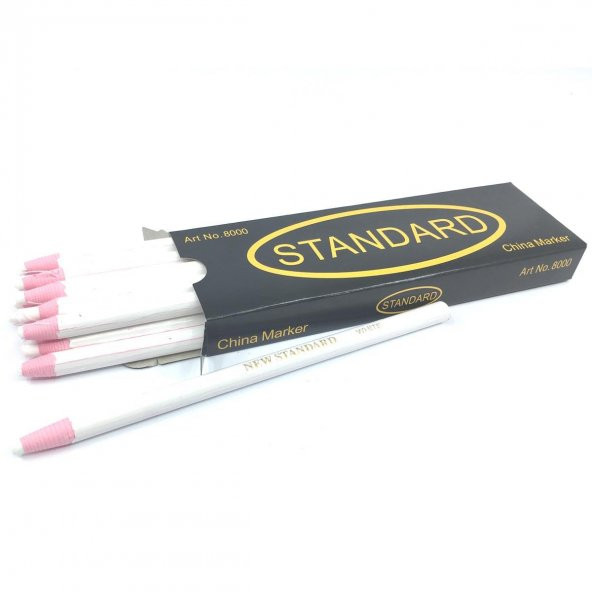 Ekoset Standart China Marker İpli Kalem Silinebilir İşaretleme Kalemi Beyaz 12 Adet - 2