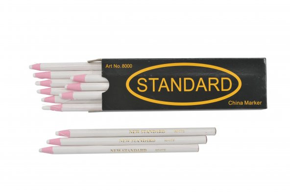 Ekoset Standart China Marker İpli Kalem Silinebilir İşaretleme Kalemi Beyaz 12 Adet - 3