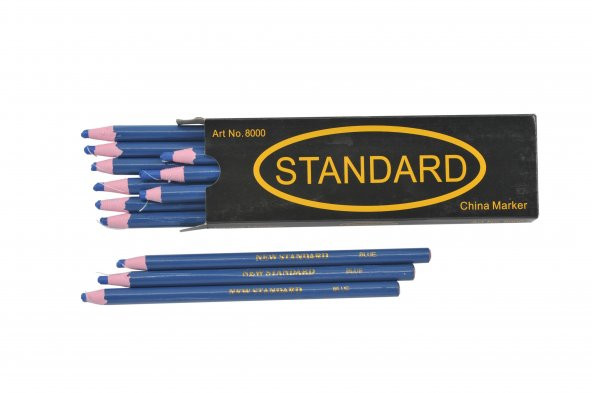 Ekoset Standart China Marker İpli Kalem Silinebilir İşaretleme Kalemi Mavi 12 Adet - 3