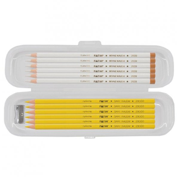 Ekoset Beyaz ve Sarı Tekstil İşaretleme Kalemi 12 li Karma Paket