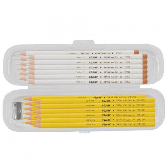 Ekoset Beyaz ve Sarı Tekstil İşaretleme Kalemi 24lü Karma Paket